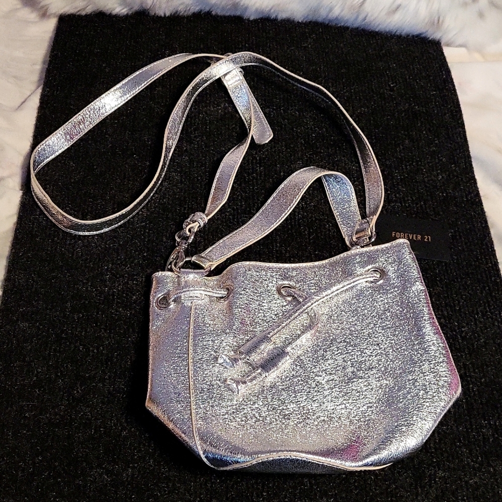 *NEW* FOREVER 21 Small Silver Sparkly Handbag Purse